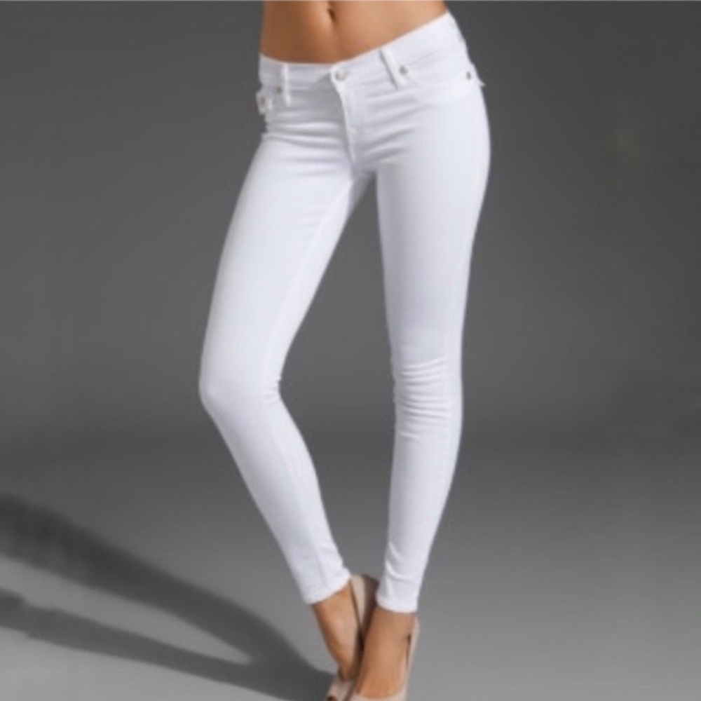 Free people white skinny jeans size 25 low rise waist